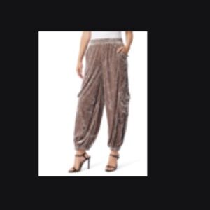 Jessica Simpson Crushed Velvet Cargo Pants- Wild Mushroom